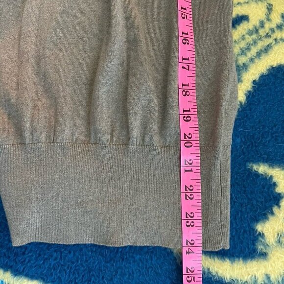 Banana Republic Top Womens M Silk Cotton Blend Knit Ruched Turtleneck Brown - Picture 6 of 6